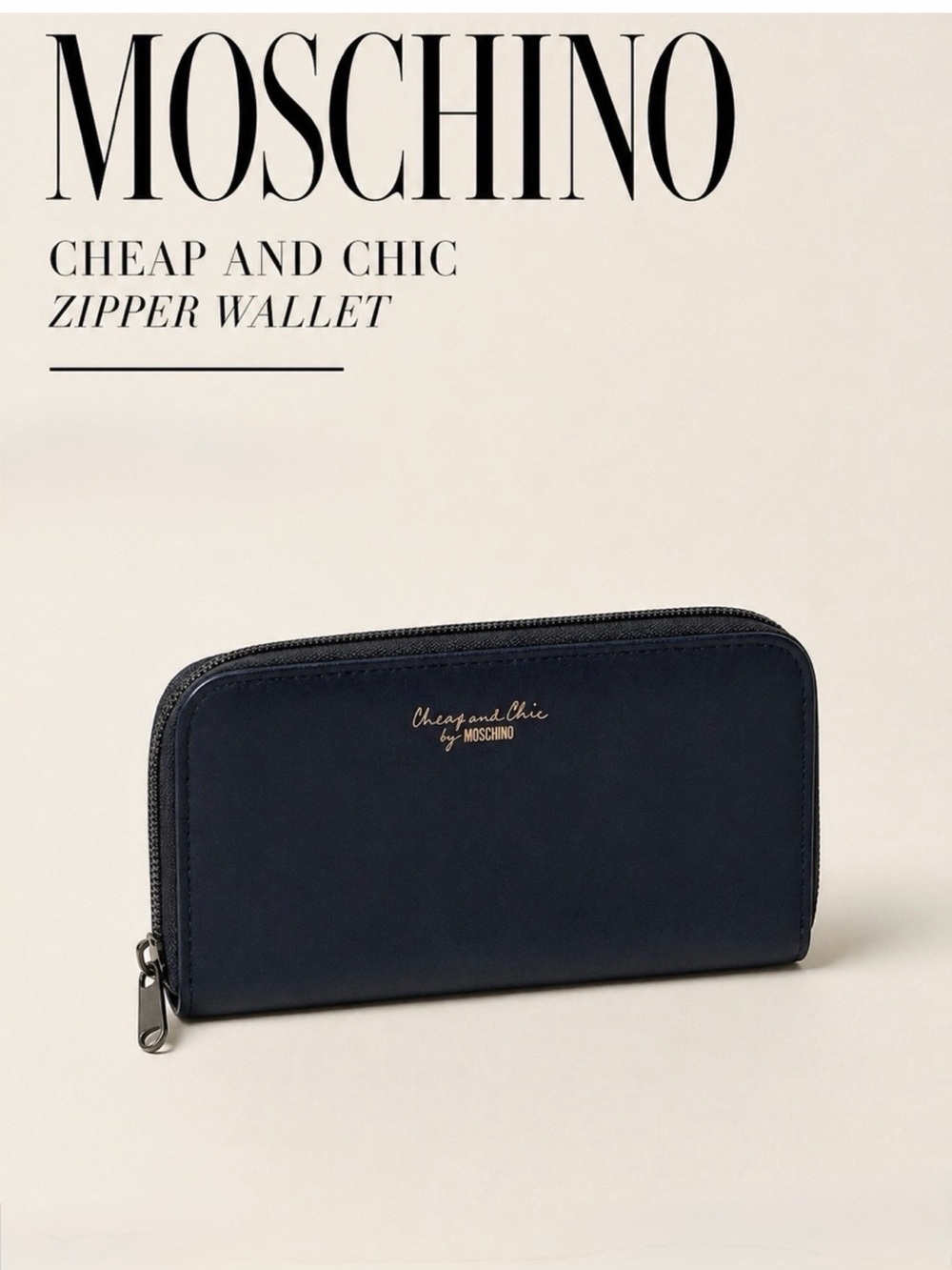 Moschino Cheap and Chic Black Zipper Wallet